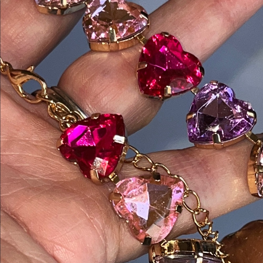 Heart-Shaped Pink and Purple Necklace - Picture 9 of 11